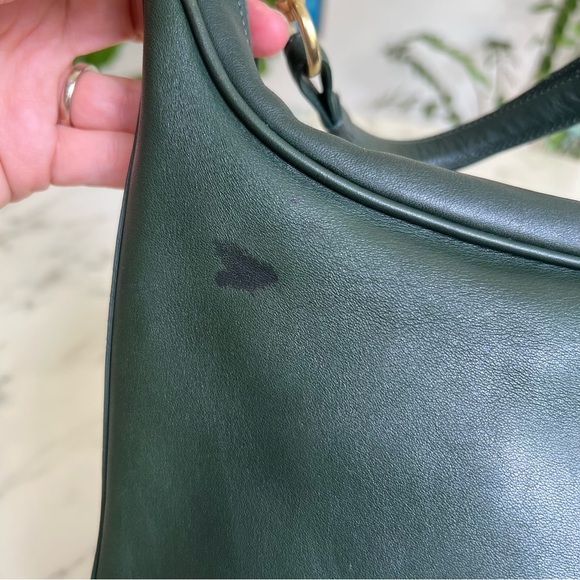 COACH Vintage Y2K Amanda Hobo 6950 Green Leather Brass Shoulder Bag - Picture 4 of 16